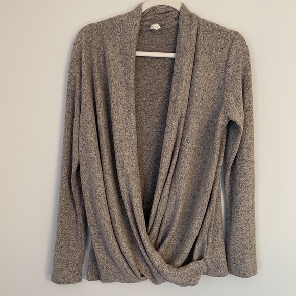 Pink Blush Maternity Heather Grey Nursing Open Front Sweater Size Small - Picture 6 of 8